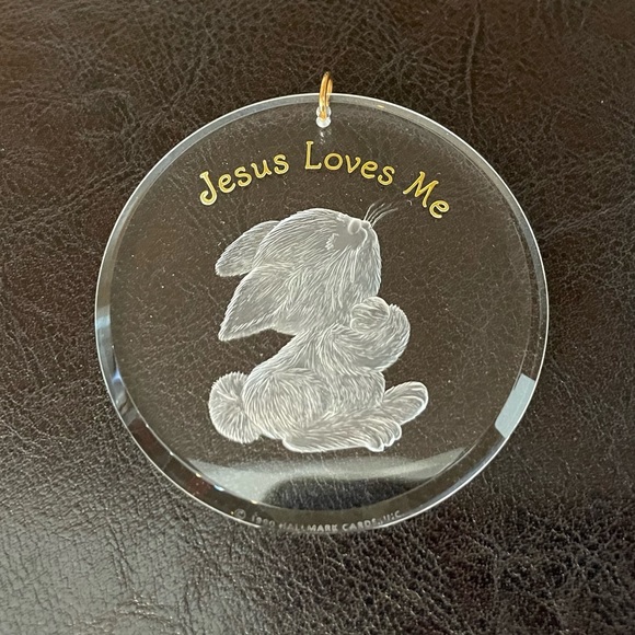 Hallmark Keepsake Ornament 1990 Jesus Loves Me Clear Acrylic - Picture 2 of 6